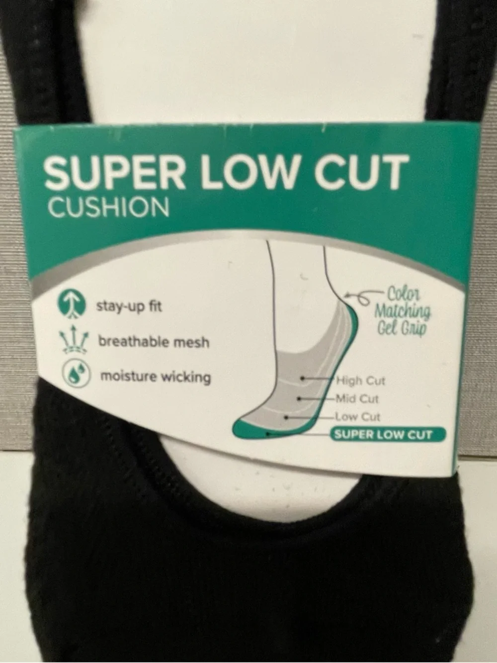 Peds Super Low Cut  3-Pair Cushion No-Show Socks - Black - Size 5-10